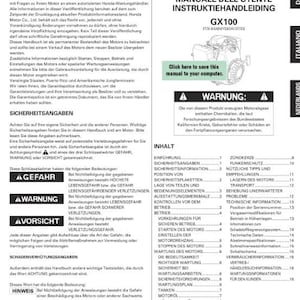Honda GX Series Engines Manuals