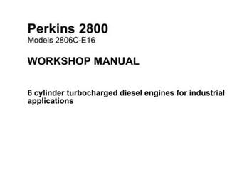 PERKINS Engine 2800 SERIES Workshop Manual