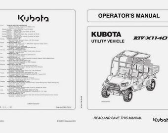 Kubota RTV X1140 Operators Maintenance Manual