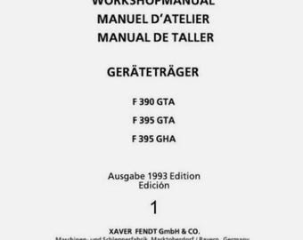 Fendt 390 395 4 volumes Dealers Workshop Manual incl Engine Manual Full Set