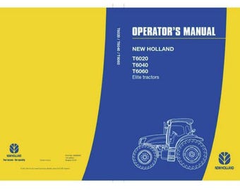 New Holland T6020 6040 6060 and Elite Tractors Operators Manual