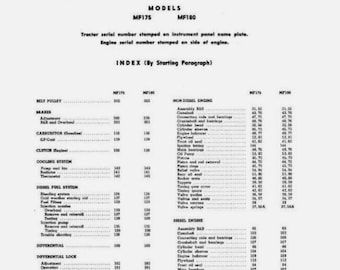 Massey Ferguson 175 180 TMM Workshop Manual
