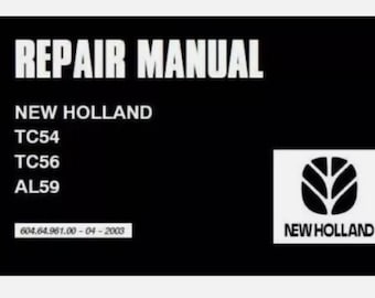 Manuale di riparazione e assistenza per le mietitrebbie NEW HOLLAND TC54, TC56, AL59