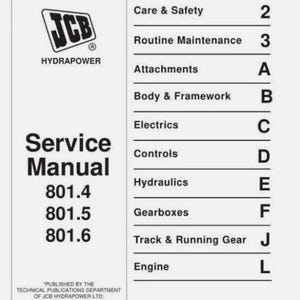 Può includere: Manuale di servizio bianco e grigio per macchinari JCB Hydrapower. Il manuale include sezioni su informazioni generali, cura e sicurezza, manutenzione ordinaria, accessori, carrozzeria e telaio, ecc. Numero di pubblicazione 9803/3130.