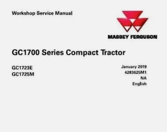 Manual de servicio de taller completo para la serie GC1700 de Massey Ferguson