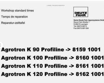 Deutz Agrotron K90 K100 K110 K120 Profiline Parts Manual