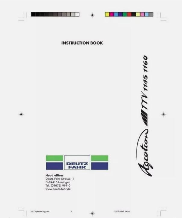 Deutz Agrotron 1145-1160 TTV Operators Manual