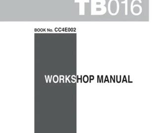 Takeuchi TB016 Excavator Workshop Operators and Parts Manuals Set of 4 Manuals  Large Manuals 1158 pages