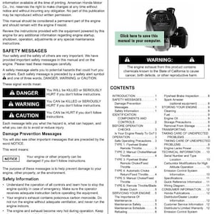 Honda GSV Series Engines Manuals