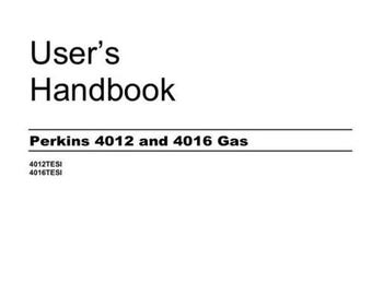 Perkins 4012 and 4016 Gas Engine Operators Manual