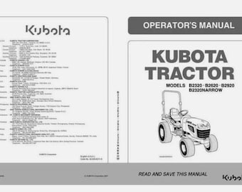 Kubota B2320 B2620 B2920 Operators Maintenance Manual