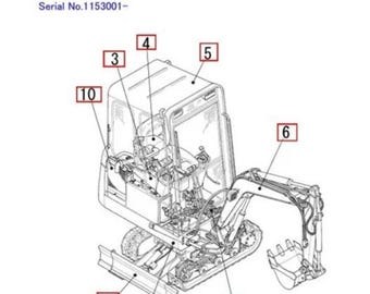 Takeuchi TB015 Excavator Workshop and Parts Manuals Set of 2 Manuals  535 pages