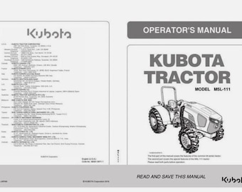 Kubota M5L11 Operators Maintenance Manual