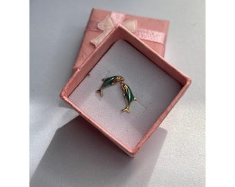 Pendientes de oro de 14 quilates / Pendientes con forma de delfín