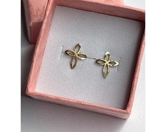 Pendientes de oro de 14 quilates / Pendientes de mariposa de inspiración vintage