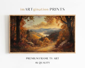 Samsung Fall Frame TV Art Vintage Autumn Landscape Art Frame Tv Fall Autumn TV Art Fall Oil Painting Earth Tones Decor Autumn Romantic Art
