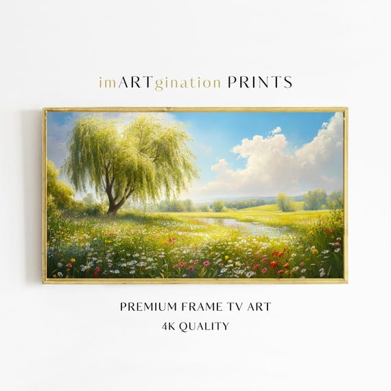 Samsung Spring Frame TV Art Fresh Green Landscape Painting Tv Art Spring Decor Spring Screensaver Frame Tv Floral Digital Download 4K