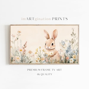 Spring Bunny Samsung Frame TV Art Easter Bunny Rabbit TV Art Spring Decor Vintage Farmhouse TV Nursery Art Digital Download Easter Frame Tv