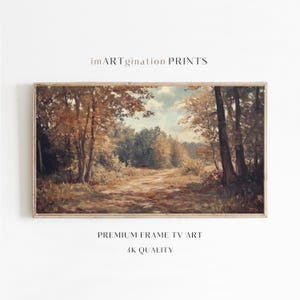 Samsung Fall Frame TV Art Vintage Autumn Forest Art for Frame Tv Fall Autumn TV Art Fall Oil Painting Earth Tones Decor Autumn Frame TV Art