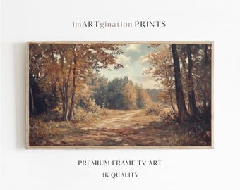 Samsung Fall Frame TV Art Vintage Autumn Forest Art for Frame Tv Fall Autumn TV Art Fall Oil Painting Earth Tones Decor Autumn Frame TV Art