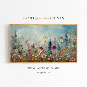 Frame TV Art Spring Flowers Frame Tv Spring Wildflowers Decor Vintage Farmhouse TV Art Textured Spring Wildflowers Painting Frame Tv Flowers