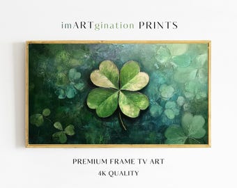 Cornice TV Arte San Patrizio Trifoglio Dipinto Cornice TV Arte Irlandese Samsung Cornice TV Arte Trifoglio San Patrizio Cornice TV Arte Quadrifoglio