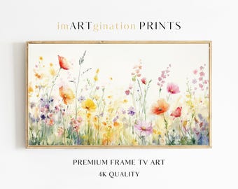 Frame TV Art Spring Wildflowers Frame Tv Summer Wildflowers Country Farmhouse Cottage TV Art  Vintage Spring Flowers Frame Tv Watercolor Art