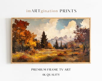 Samsung Fall Frame TV Art Vintage Autumn Landscape Art for Frame Tv Fall Autumn TV Art Fall Oil Painting Earth Tones Decor Autumn Frame TV