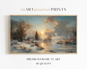 Samsung Winter Frame TV Art Winter Landscape Frame Tv Winter Countryside TV Art Winter Decor Winter Wonderland Frame TV Winter Country Art