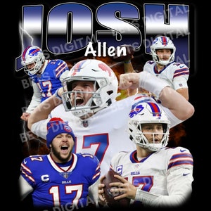 Josh Allen PNG T Shirt Design. PNG Digital 4500x5100 px. Retro, 90s Vintage, Bootleg Tee. Instant Download And Ready To Print, 300 dpi.