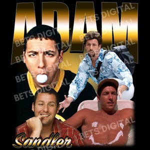 Adam Sandler T Shirt Design. PNG Digital 4500x5100 px. Retro, 90s Vintage, Bootleg Tee. Instant Download And Ready To Print, 300 dpi.