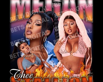 Megan Thee Stallion File Png, Megan Thee Stallion Rap Design, Vintage Design Band, Rap Tour 2024 Digital Download