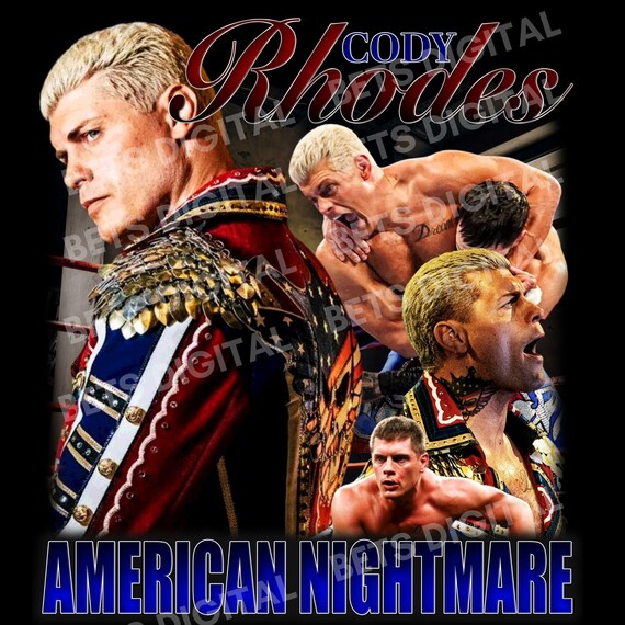 Cody Rhodes PNG Wrestling Vintage 90s Retro Graphic Collage T