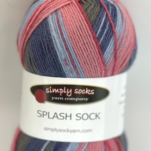 Simply Socks Superwash-merinosokkengaren - Splash Pink Blue