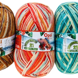 NIEUW Opaal sokkengaren Rainforest Regenwald #21 11600 Turquoise vingerwol nylon