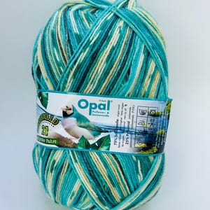 NEW  Opal sock yarn Rainforest Regenwald #21 11600 Turquoise Fingering Wool Nylon