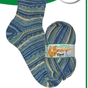 Opal Sock Yarn - Schafpate 14 11191 4 ply Blue - Fingering Wool Nylon Germany