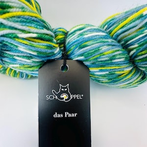 Self-striping Sock Yarn, Matched Pair Wool, Schoppel Das Paar, 2205 Fingering 100 grams