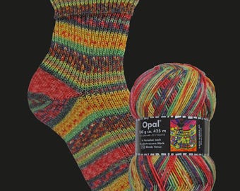 Opal Sock Yarn - Hundertwasser - Self - Striping Wool Nylon Blend Fingering 3206 Fall