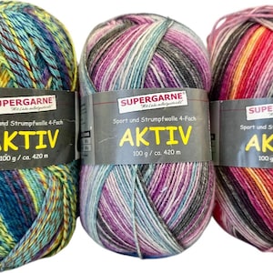 Aktiv Supergarne sokkengaren Fingering Superwash wol nylon Italië