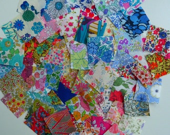 Liberty Lawn fabric squares -  100  1.5 inch Liberty tana lawn squares - Lucky dip selection perfect for postage stamp quilts