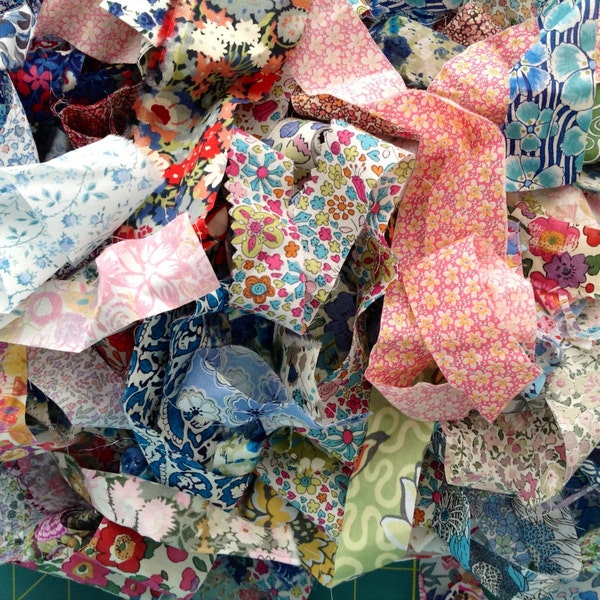 SALE Liberty fabric scrap bag - Strips and strings