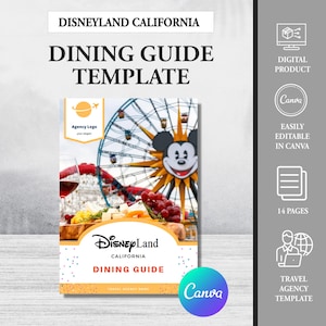 Disneyland Dining Guide, Travel Agent Canva Template, Disneyland Food Form, Traveler Disneyland Planning Foodie, Disneyland Park California