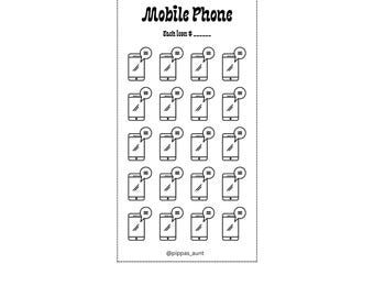 Mobile Phone Savings Tracker A6 size