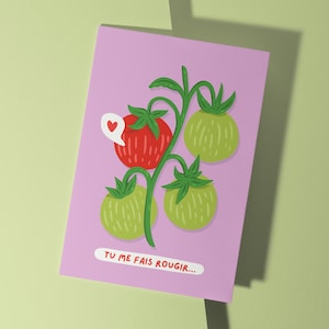 Tu me fais rougir - Carte de Saint-Valentin - Carte de souhait