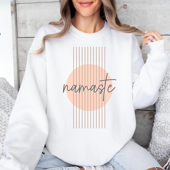 Yoga Pullover Sweatshirt - Kuscheliger Baumwollmix, S-2XL, Minimalistisches Design und softe Farben - Namaste Self Care Positive Mindset