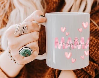 MAMA personalisierter Kaffeebecher - Geschenk zum Muttertag - Mama Tasse - personalisierte Namen - Geburtstagsgeschenk, Muttertagsgeschenk