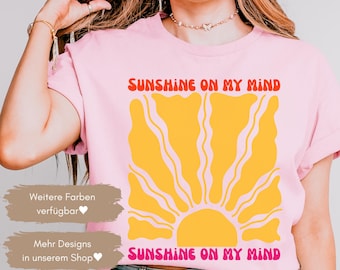 Koszulka Sunshine on my mind - Koszulka z afirmacją - 100% bawełny, różowa, S-2XL - Motywacja, pozytywne nastawienie, miłość do siebie
