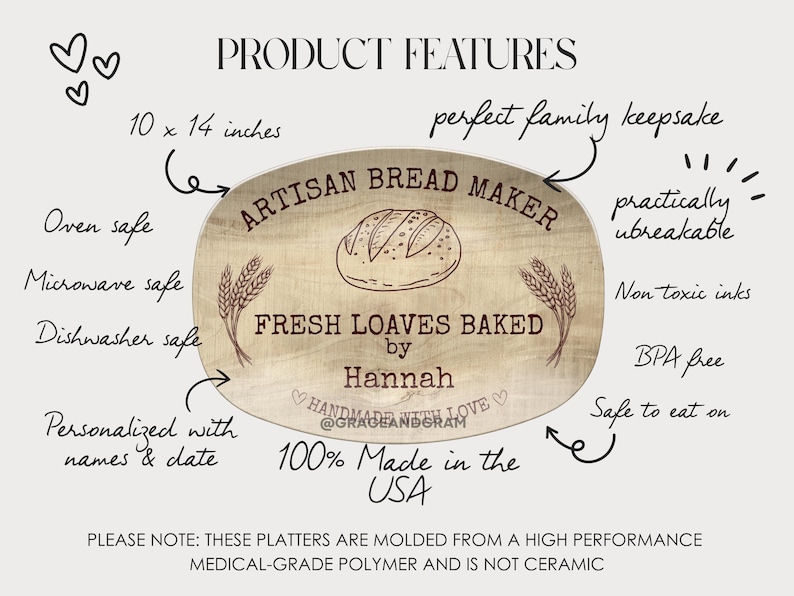 Personalized Sourdough Bread Platter, Custom Name Bread Board for ...
