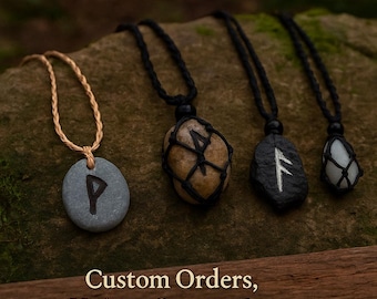 Collares artesanales personalizados: grabados en piedra o madera, collares personalizables
